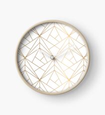 Gold geometric pattern Clock