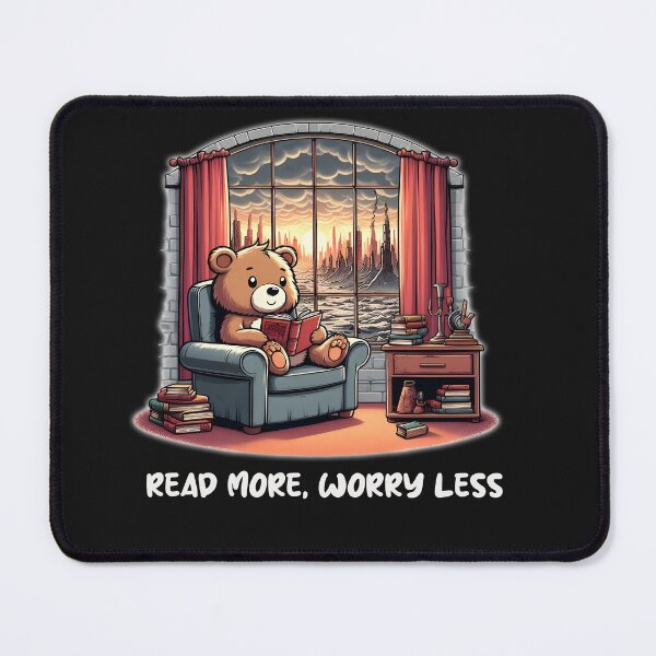 Item preview, Read More Worry Less Cute Kawaii designed and sold by TeddybearClub.