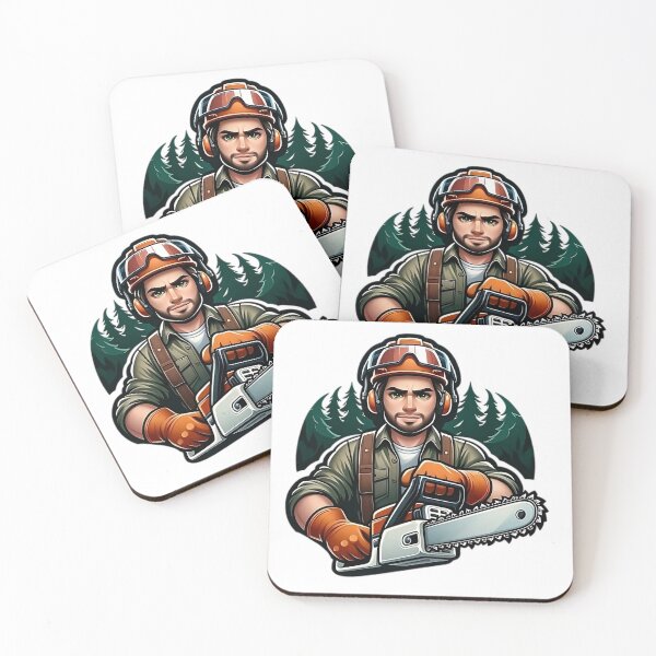 Item preview, Man at Work with Chainsaw in the Wild designed and sold by LumberEchoArts.