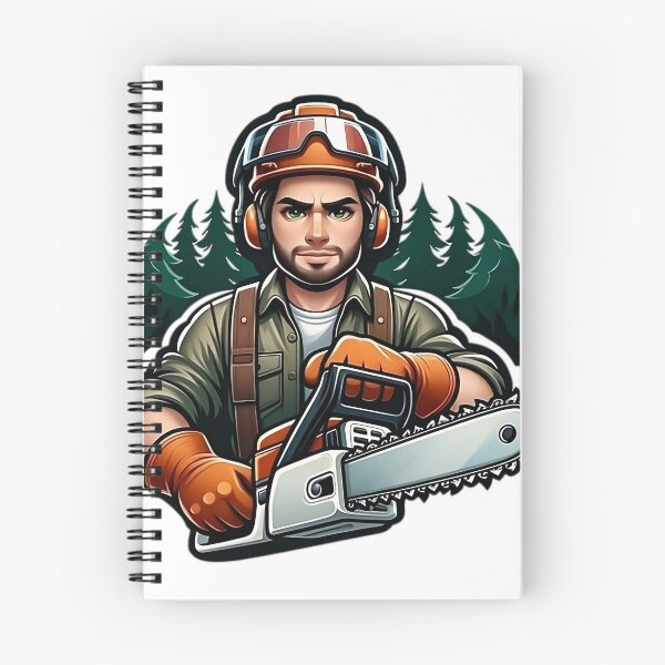 Item preview, Man at Work with Chainsaw in the Wild designed and sold by LumberEchoArts.
