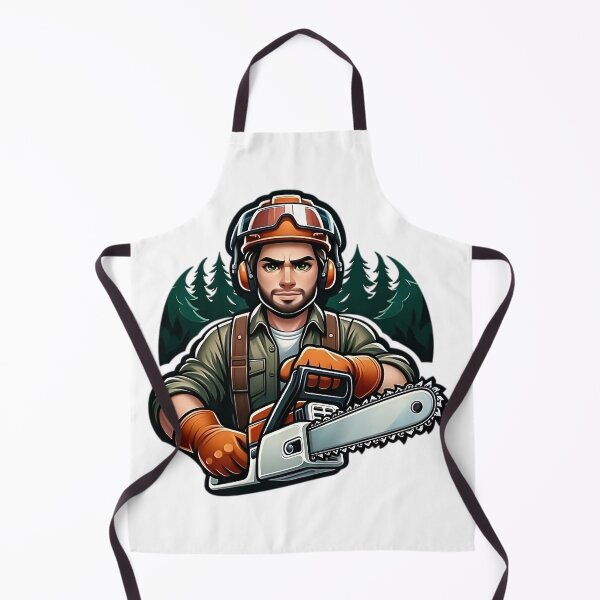 Item preview, Man at Work with Chainsaw in the Wild designed and sold by LumberEchoArts.
