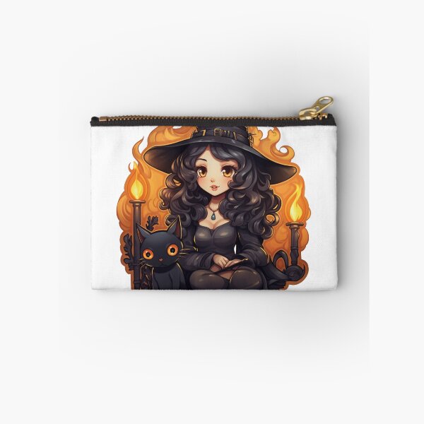 Item preview, Mystical Blaze: Cartoon Witch with Black Hair Sticker designed and sold by PureGlee.