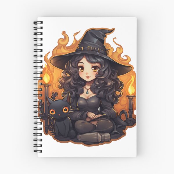 Item preview, Mystical Blaze: Cartoon Witch with Black Hair Sticker designed and sold by PureGlee.