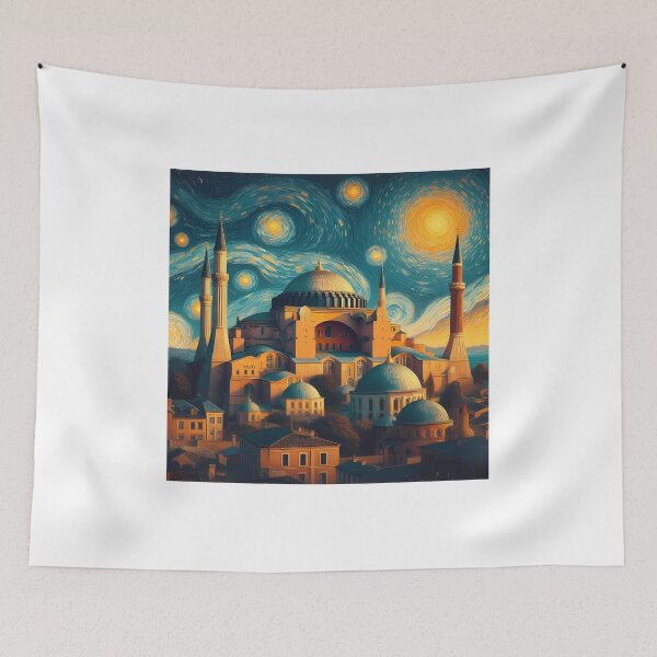 Item preview, Istanbul, Türkiye, design in the style of Vincent van Gogh Starry Night designed and sold by CreativeSparkzz.