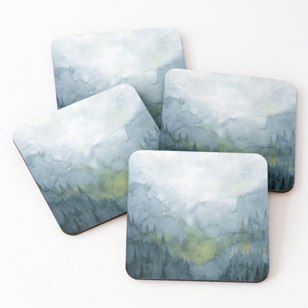 Item preview, watercolor blue mountain designed and sold by bearandfoxcom.