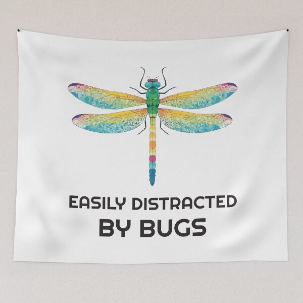 Item preview, Easily distracted by bugs - dragonfly designed and sold by twisted-dot.