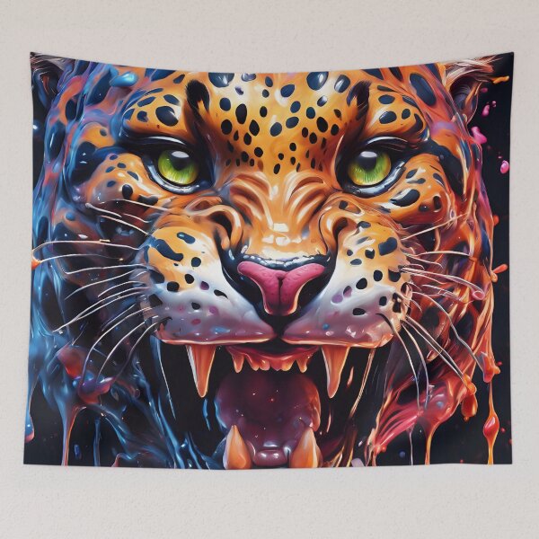 Aperçu de l'œuvre Jaguar King Of The Jungle Paint Splash créée et vendue par TheArtOfPat.