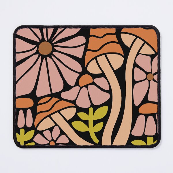 Item preview, Retro flowers and mushroom designed and sold by ViYa1.