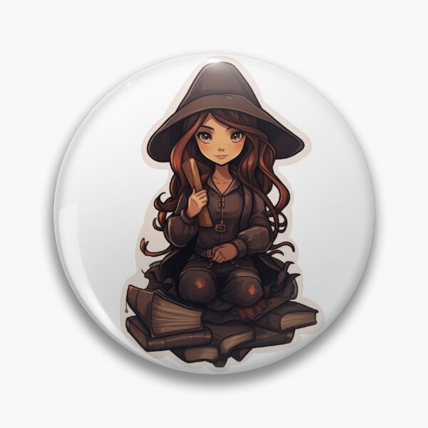 Item preview, Bookish Magic: Cartoon Witch in Brown Sticker designed and sold by PureGlee.