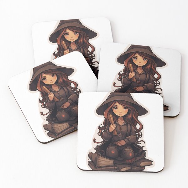 Item preview, Bookish Magic: Cartoon Witch in Brown Sticker designed and sold by PureGlee.