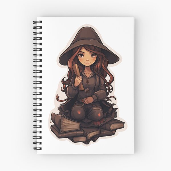 Item preview, Bookish Magic: Cartoon Witch in Brown Sticker designed and sold by PureGlee.