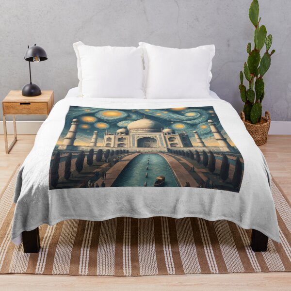 Item preview, Taj Mahal, Agra, India, design in the style of Vincent van Gogh Starry Night designed and sold by CreativeSparkzz.