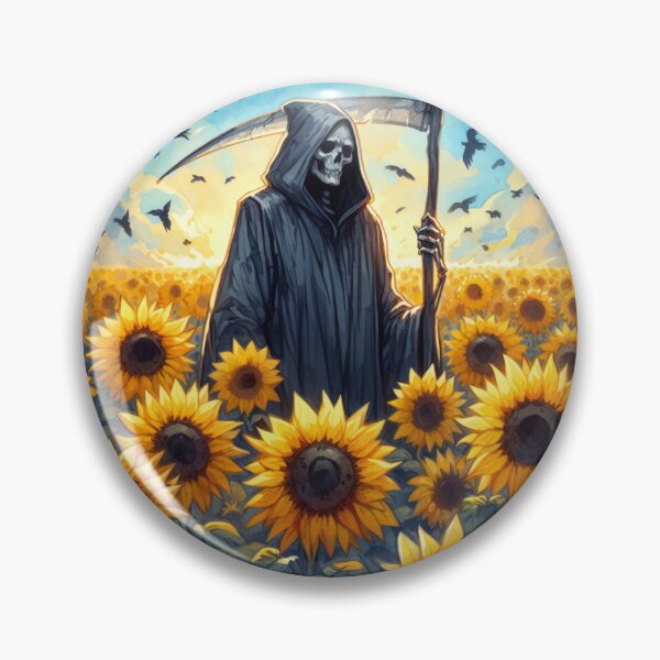 Aperçu de l'œuvre GrimReaper dans le champ de tournesol créée et vendue par OFDesignGallery.