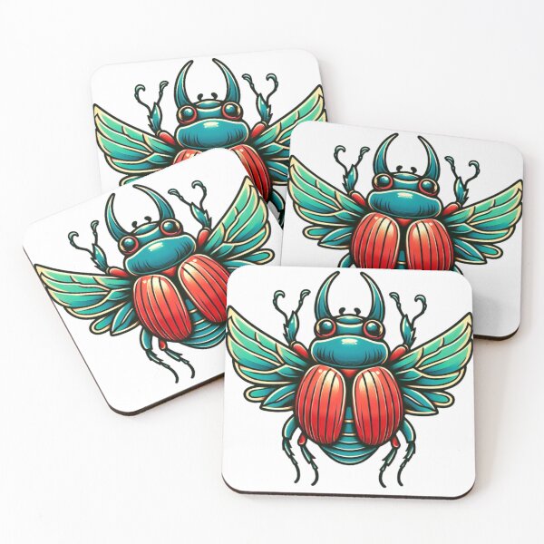 Artikelvorschau, Skarabäuskäfer Flash Tattoo Art Design entworfen und verkauft von BrianSaysDesign.