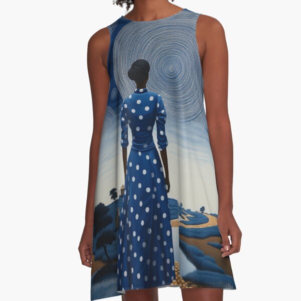 Item preview, Woman In a Blue fram designed and sold by DesignVistaHub.