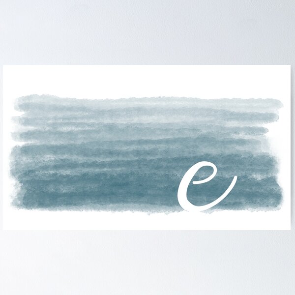 Artikelvorschau, Blauer Farbverlauf Aquarell Buchstaben "e" entworfen und verkauft von Amy Wedlund.