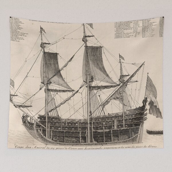 Item preview, Vintage Naval Vessel Interior Diagram (1693) designed and sold by BravuraMedia.
