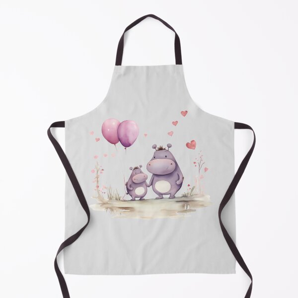 Item preview, Cartoon hippo mother and baby designed and sold by happypattawee.