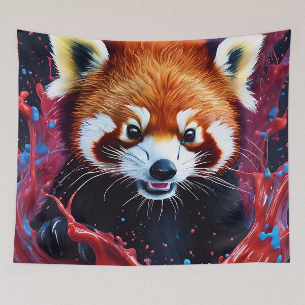Aperçu de l'œuvre Cute Red Panda Bear Paint Splash créée et vendue par TheArtOfPat.