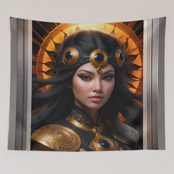 Item preview, The Soothsayer Rhyneera Captivating AI Concept Art Print by Xzendor7 designed and sold by Xzendor7 Digital Art Creations.