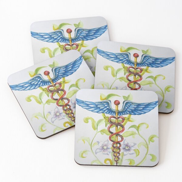 Item preview, Blossoming Health: A Botanical Caduceus designed and sold by EmeraldeaArt.