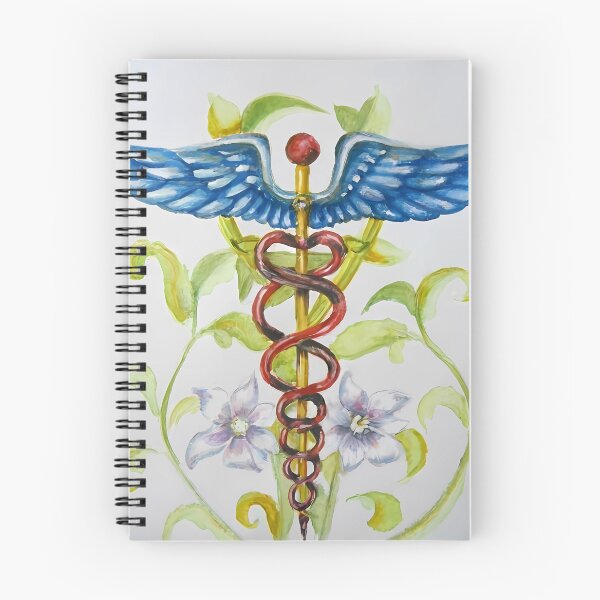 Item preview, Salud floreciente: un caduceo botánico designed and sold by EmeraldeaArt.