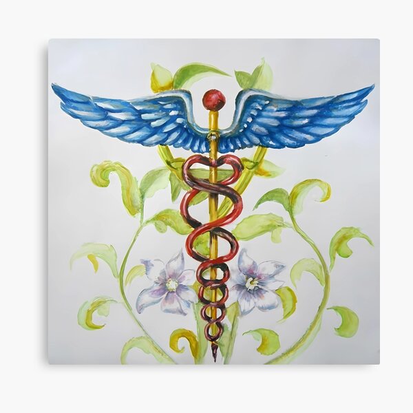 Item preview, Blossoming Health: A Botanical Caduceus designed and sold by EmeraldeaArt.