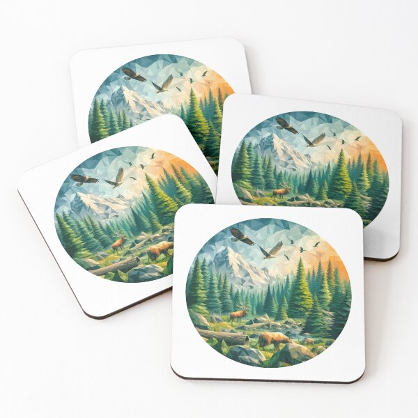 Item preview, Bosque al Atardecer Low Poly designed and sold by SebastianArt75.