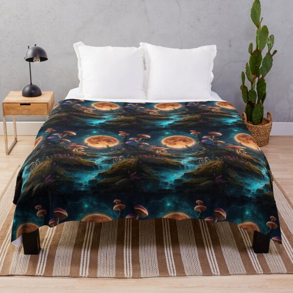 Item preview, Lunar Falls: A Nocturne of Fluorescent Flora and Cosmic Waterways designed and sold by ArtComixHaven.