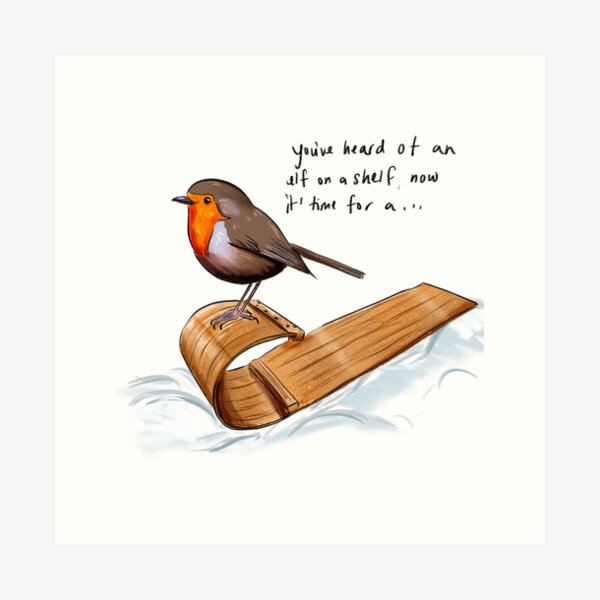 Item preview, Robin on a toboggan  designed and sold by girlinwhiteglasses.