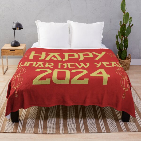 Item preview, Happy Lunar New Year 2024 - Chinese New Year Lanterns and Fans, Year of the Dragon (Golden Design) designed and sold by Spiprinto.