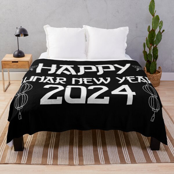 Item preview, Happy Lunar New Year 2024 - Chinese New Year Lanterns and Fans, Year of the Dragon (White Design) designed and sold by Spiprinto.