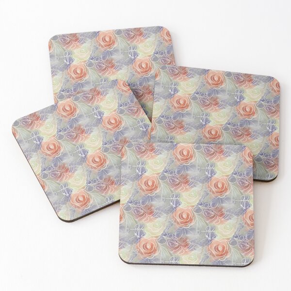 Item preview, Pastel Peach Watercolor Rose Pattern designed and sold by Artistestella.