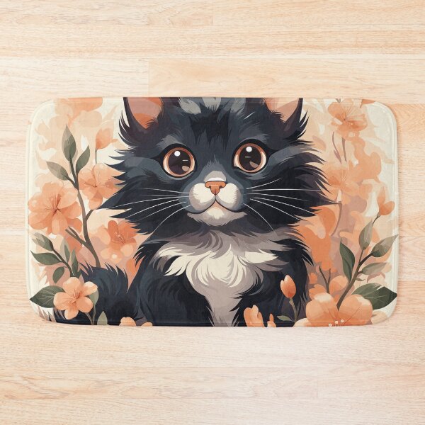 Item preview, Cat among orange flowers designed and sold by Haramana.