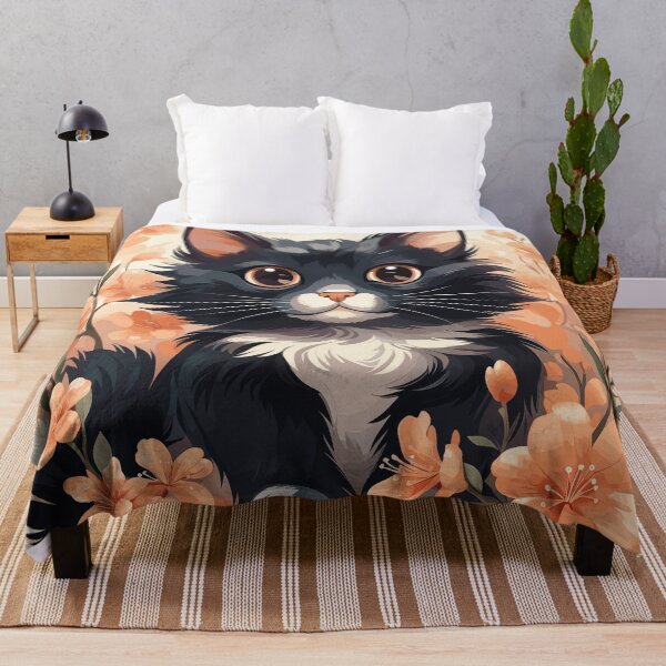 Item preview, Cat among orange flowers designed and sold by Haramana.