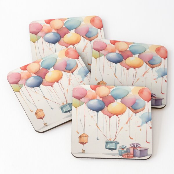 Item preview, Happy Birthday Watercolour Ballons Present designed and sold by druidwolfart.
