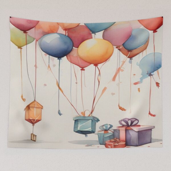 Item preview, Happy Birthday Watercolour Ballons Present designed and sold by druidwolfart.