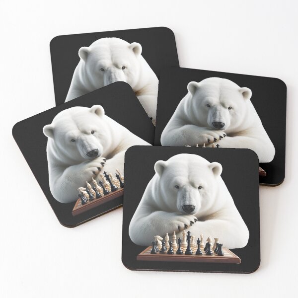 Item preview, Polar bear playing chess designed and sold by Ingridpd.