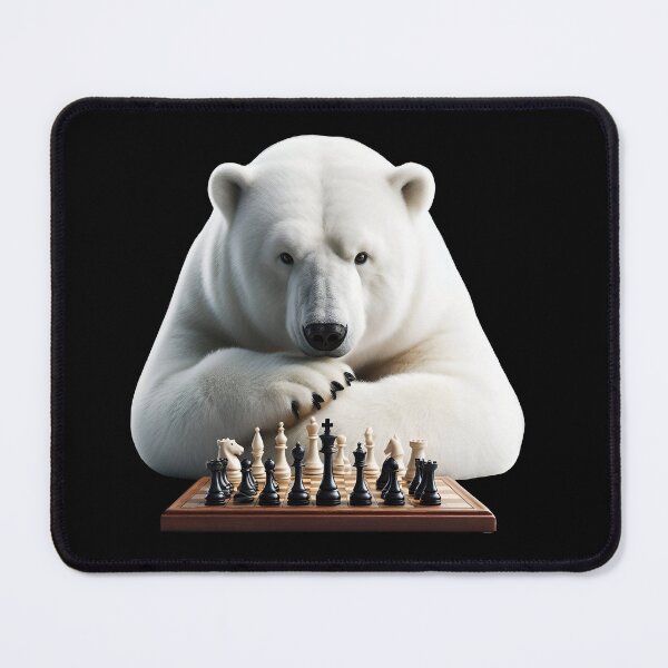 Item preview, Polar bear playing chess designed and sold by Ingridpd.