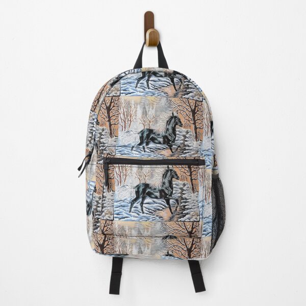 Item preview, black horse snow landscape designed and sold by janjacbu.