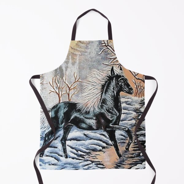 Item preview, black horse snow landscape designed and sold by janjacbu.