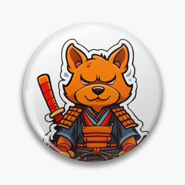 Item preview, Cute Japan samurai puppy orange dog designed and sold by KorArtStudio.