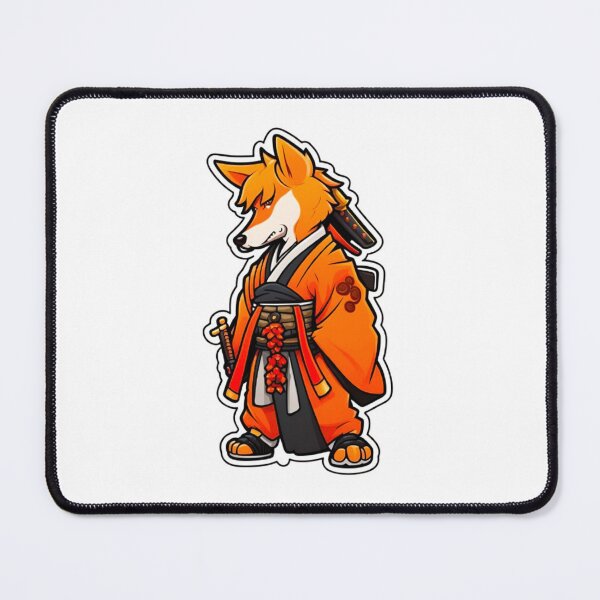 Item preview, Cool Japan samurai puppy orange dog designed and sold by KorArtStudio.