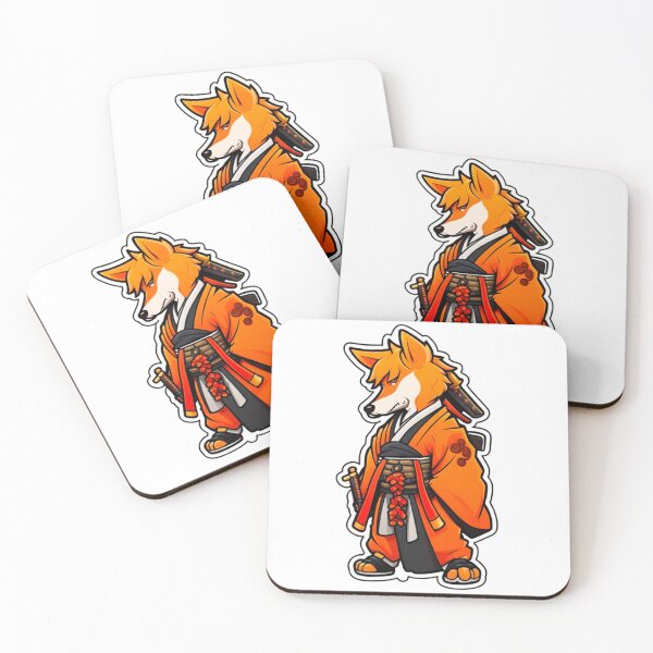 Item preview, Cool Japan samurai puppy orange dog designed and sold by KorArtStudio.