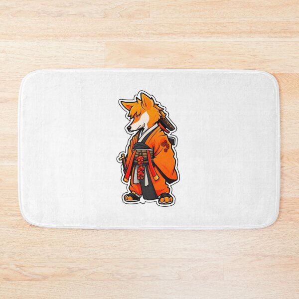 Item preview, Cool Japan samurai puppy orange dog designed and sold by KorArtStudio.