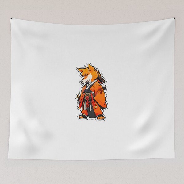Item preview, Cool Japan samurai puppy orange dog designed and sold by KorArtStudio.