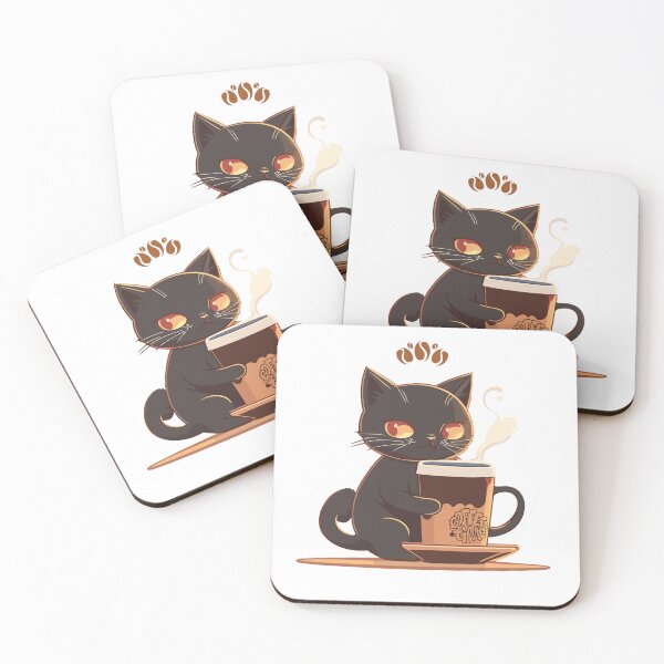 Item preview, Coffee Time Black Cat designed and sold by StephIlustra.