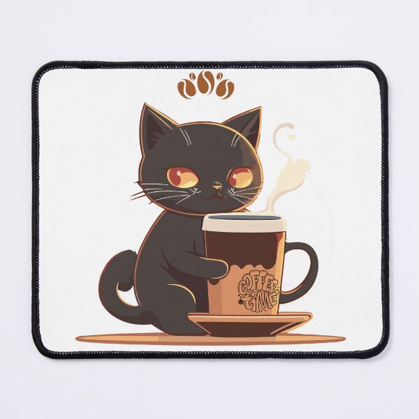 Item preview, Coffee Time Black Cat designed and sold by StephIlustra.