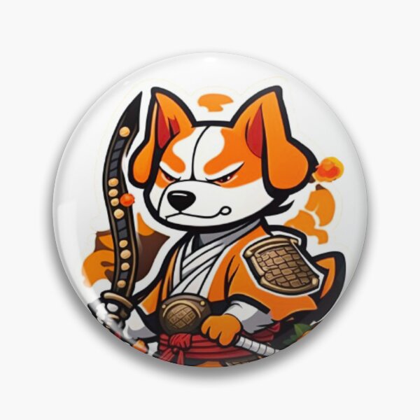 Item preview, Japan samurai katana orange dog designed and sold by KorArtStudio.