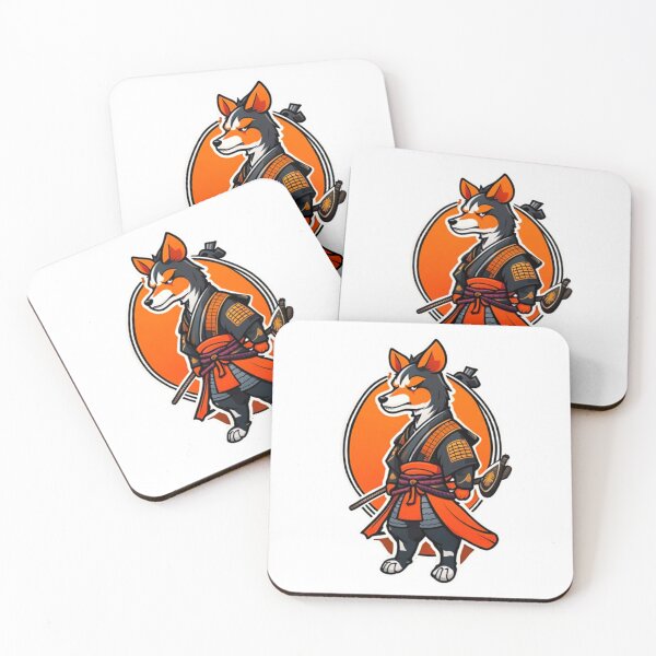 Item preview, Cute Japan samurai katana orange dog designed and sold by KorArtStudio.